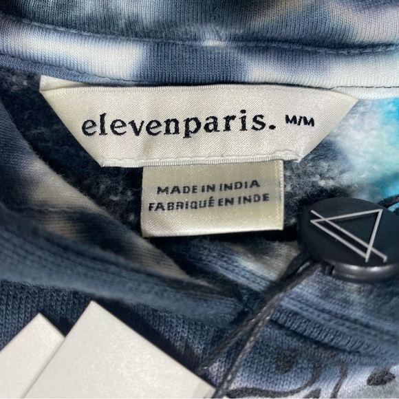 Elevenparis Pullover Hoodie M Multicolor Tie Dye Blue 100% Cotton  NWT - Picture 2 of 10